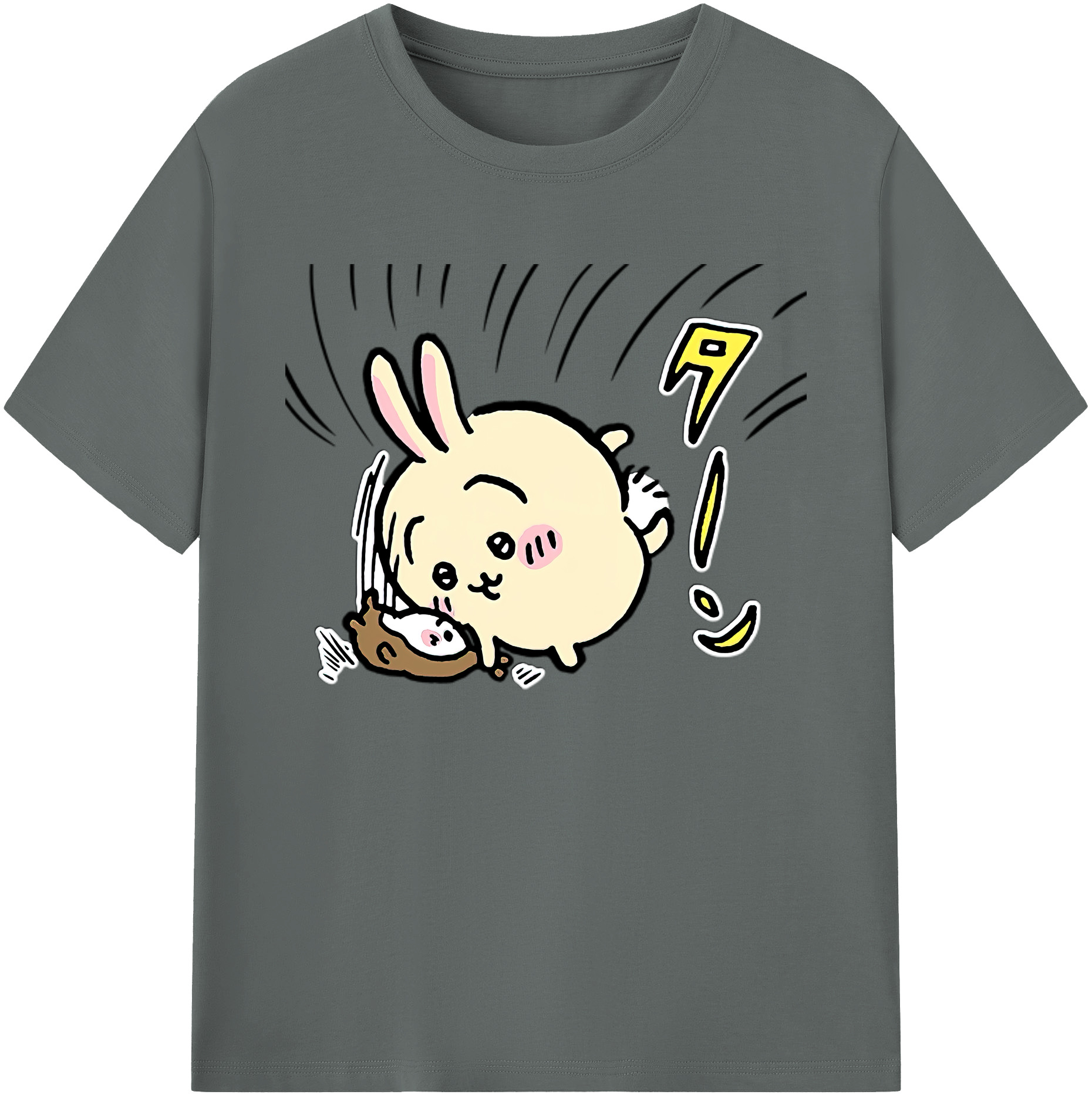 （画像用） ちいかわ うさぎ Chii-kawa usagi 綿100％ メンズ半袖Tシャツ｜肌触りやわらか＆通気性